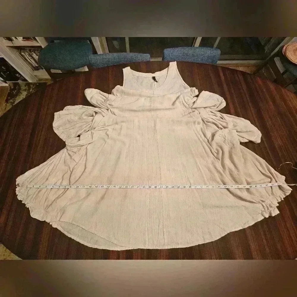 H4 Cream V-neck Sleeveless Midi A-line Dress Size EU 36 US L EUC - Picture 9 of 16